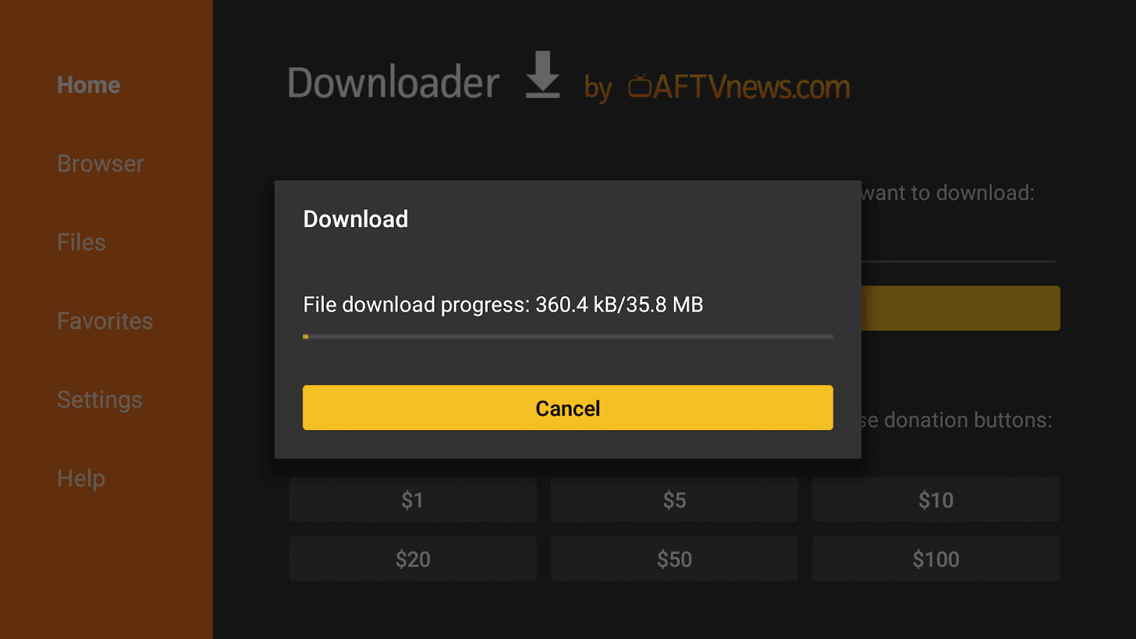 start the download