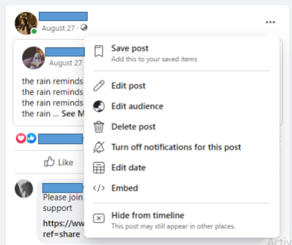 Desktop Setting for Posts on Profile