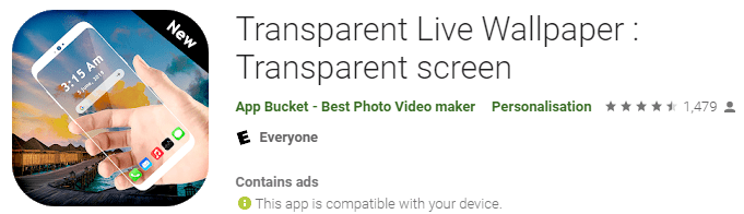Transparent live wallpaper transparent screen