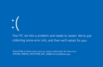 How to fix system thread exception not handled error in windows 10