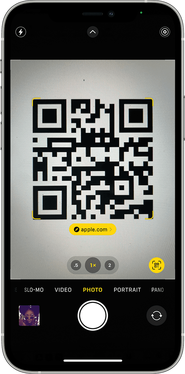 scan qr code using iphone